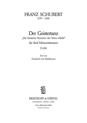 Schubert, F: Der Geistertanz D 494