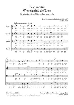 Mendelssohn: 2 Geistl.Chöre 1. Beati mortui