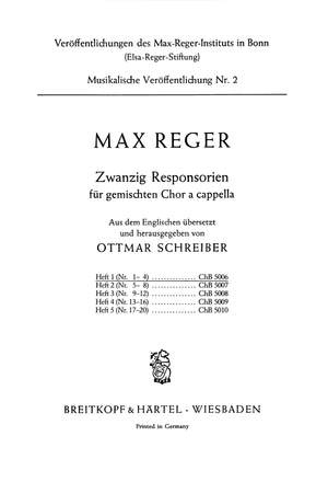 Reger, M: Zwanzig Responsorien, Heft 1