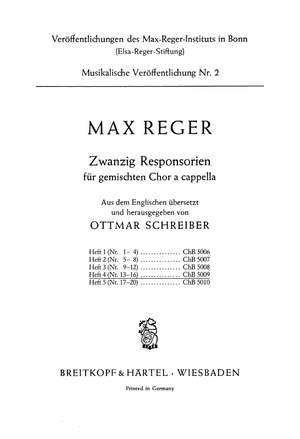 Reger, M: Zwanzig Responsorien, Heft 4