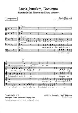 Monteverdi, C: Lauda, Jerusalem, Dominum