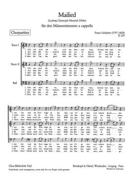 Schubert, F: Mailied D 129