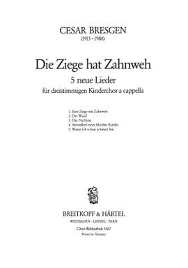 Bresgen, C: Die Ziege hat Zahnweh