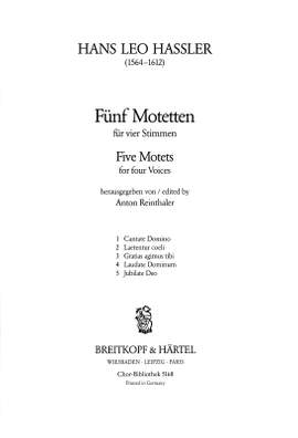 Hassler, H: Fünf Motetten