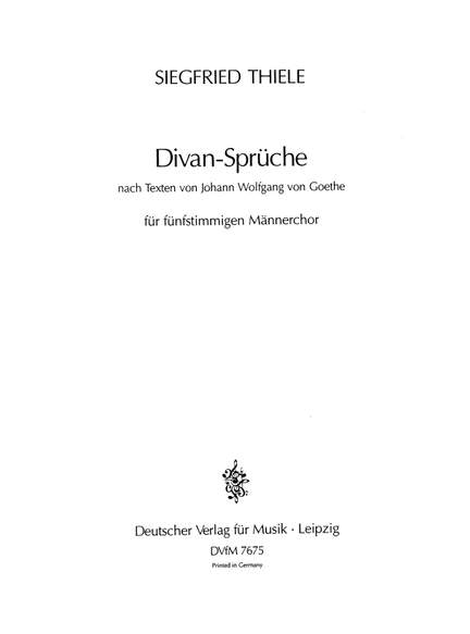 Thiele: Divan-Sprüche