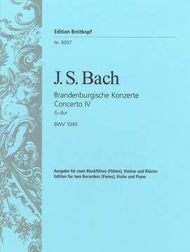Bach, JS: Brandenburg. Konz. 4 G BWV1049