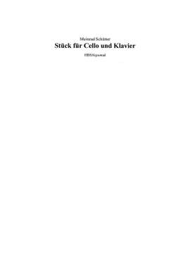 Schütter: Stück für Cello und Klavier