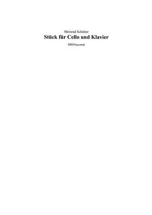 Schütter: Stück für Cello und Klavier