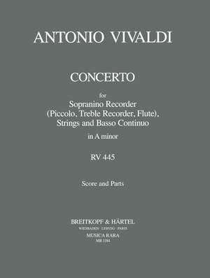 Vivaldi: Concerto in a RV 445 für Sopranino, Str, Bc