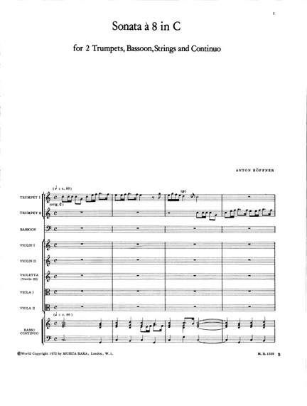 Höffner: Sonata a 8 in C