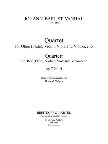 Vanhal: Quartett op. 7/4