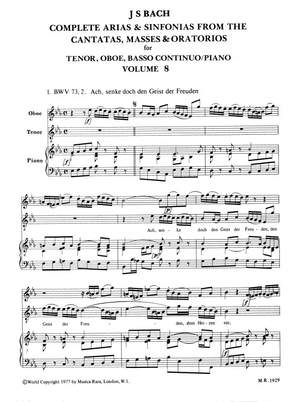 Bach, JS: Sämtliche Arien Bd. 8 T,Ob,Bc