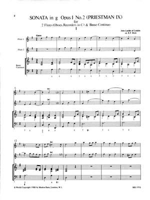 Loeillet of London: Sonate in G op. 1/2