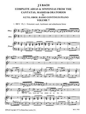 Bach, JS: Sämtliche Arien Bd. 7 A,Ob,Bc BWV 176, 185, 214, 235
