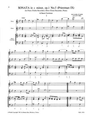 Loeillet of London: Sonate in c op. 1/5