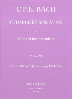 Bach, CPE: Sonaten, Band 6 Wq 133