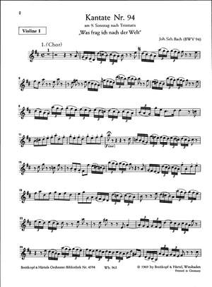 Bach, JS: Kantate 94 Was frag ich nach