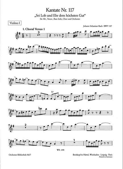 Bach, JS: Kantate 117 Sei Lob und Ehr