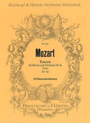 Mozart, W: Klavierkonzert 16 D-dur KV 451