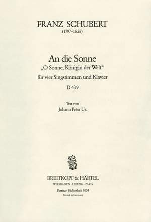 Schubert, F: An die Sonne D 439