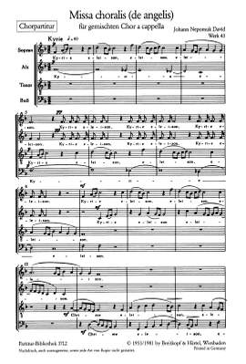 David, J: Missa choralis(de angelis)Wk43