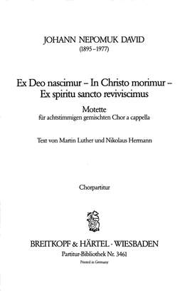 David, J: Ex Deo Nascimur
