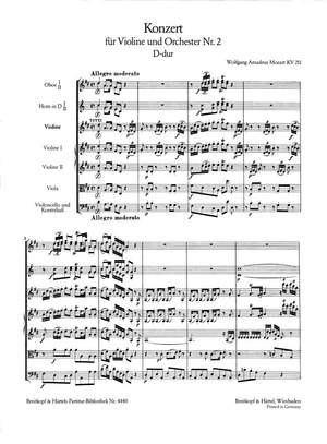 Mozart: Violinkonzert 2 D-dur KV 211