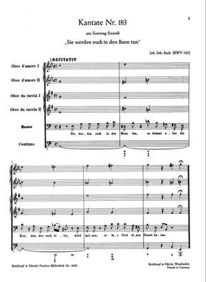 Bach, JS: Kantate 183 Sie werden euch in