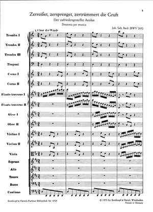 Bach, J S: Zerreisset, zersprenget, zertruemmert die Gruft BWV 205