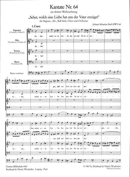Bach, JS: Kantate 64 Sehet, welch eine