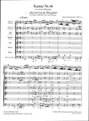 Bach, JS: Kantate 68 Also hat Gott die