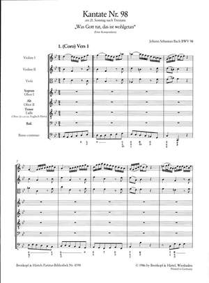 Bach, JS: Kantate 98 Was Gott tut, das ist wohlgetan