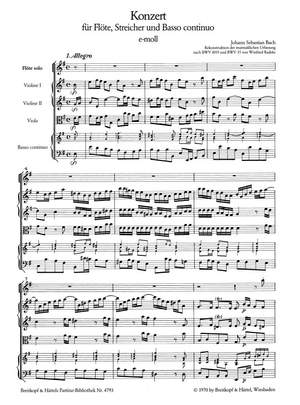Bach, JS: Flötenkonzert e-moll BWV 1059R