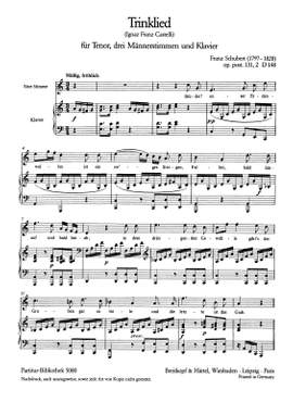 Schubert, F: Trinklied D 148