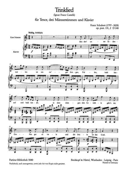 Schubert, F: Trinklied D 148
