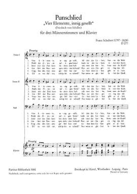 Schubert, F: Punschlied D 277