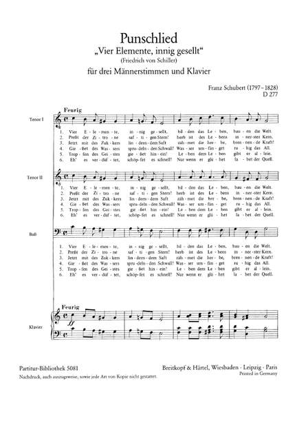 Schubert, F: Punschlied D 277