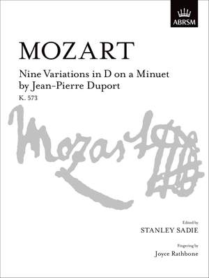 Mozart, Wolfgang Amadeus: Nine Variations in D on a Minuet by Jean-Pierre Duport, K. 573
