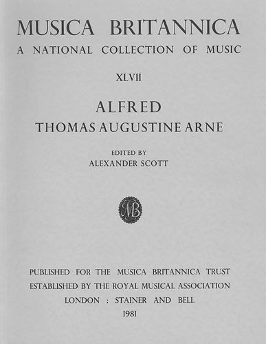 Arne: Alfred. Opera. Full Score