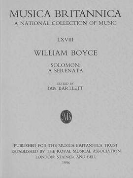 Boyce: Solomon: A Serenata