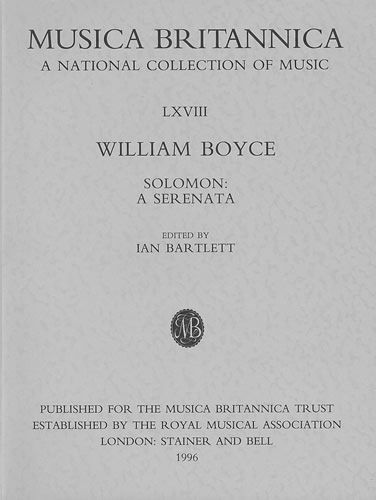 Boyce: Solomon: A Serenata