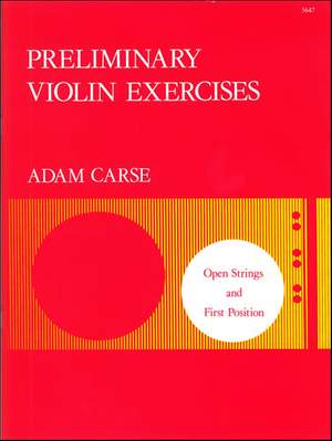 Carse: Preliminary Violin Exercises