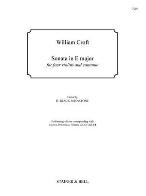 Croft: Sonata in E for 4 Violins & Continuo