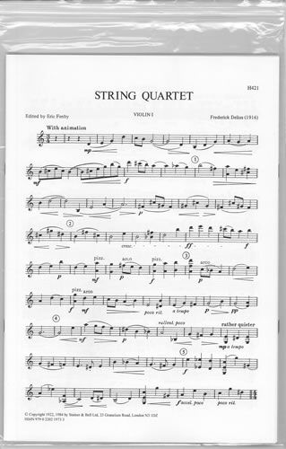 Delius: String Quartet (1916) edited Eric Fenby