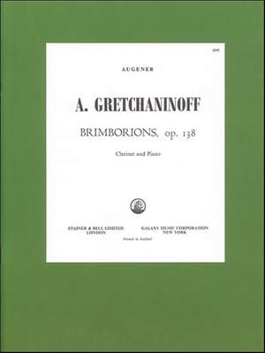 Grechaninoff: Brimborions for Clarinet and Piano