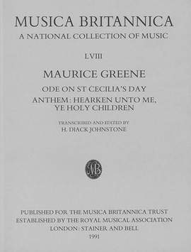 Greene: Ode on St Cecilia's Day and Anthem: Hearken unto me