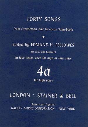 Elizabethan and Jacobean Song books, Forty Songs from. Book 4. High voice