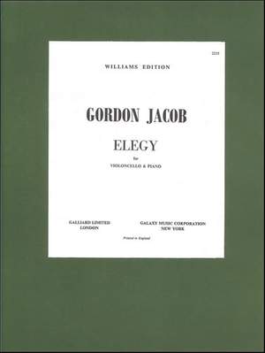 Jacob: Elegy for Cello and Piano