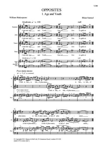 Samuel: Opposites. SATB