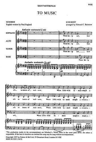Schubert: To Music